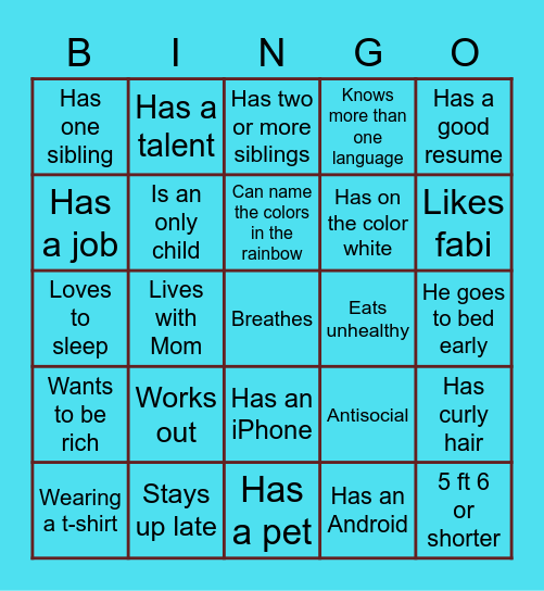 It's the bingo for me Bingo Card