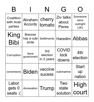 Election Bingo Card