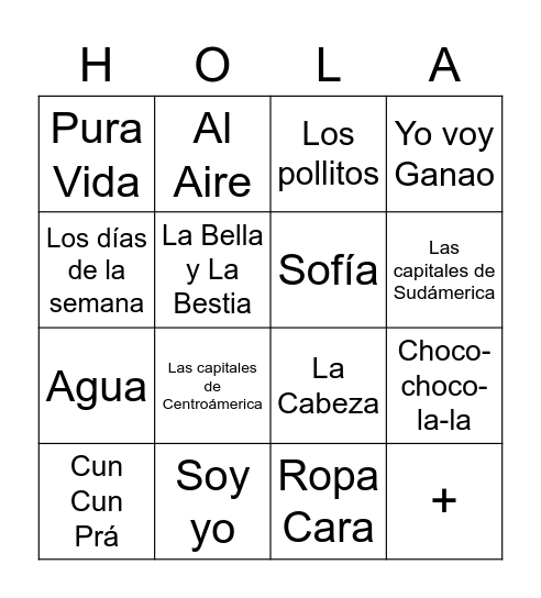 Canciones Populares de 2020-21 Bingo Card