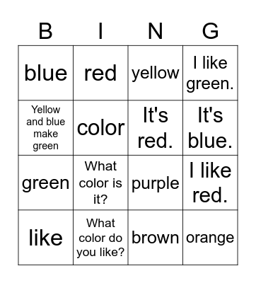 Rainbow Bingo Card