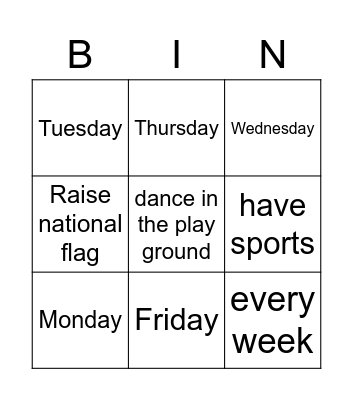 Bingo Card