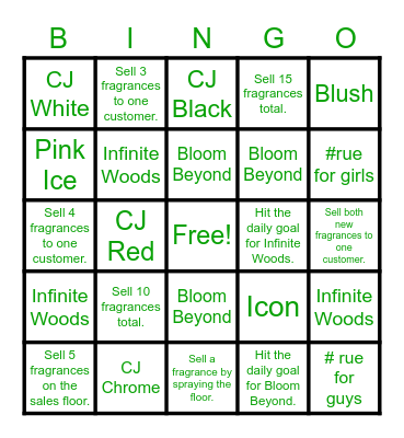 March Fragrance Launch BINGO Card