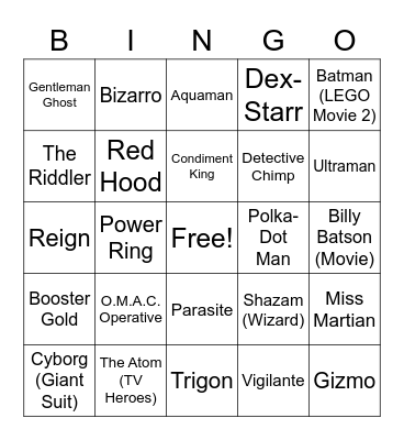 LEGO DC Super-Villains Bingo (mistakes fixed) Bingo Card