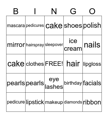 Spa bingo  Bingo Card