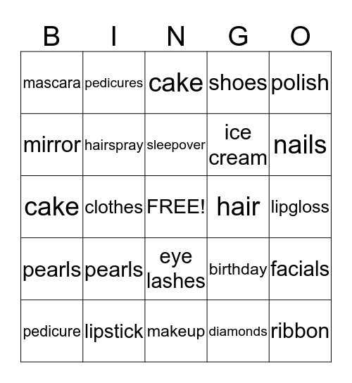 Spa bingo  Bingo Card