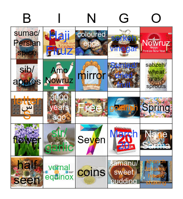 Nowruz Bingo Card