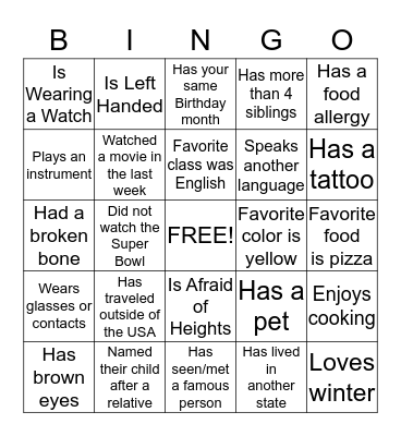 Raising a Reader - People BINGO Card