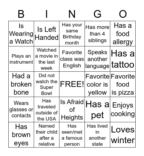 Raising a Reader - People BINGO Card