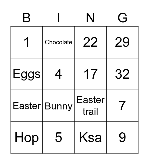 Ksa Bingo Card