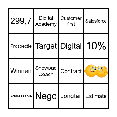 Quarterly Sales Meeting Bingo Card