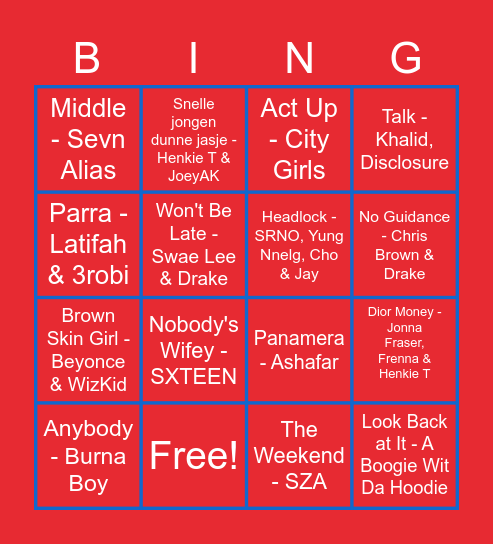 Straatteam BINGO Card