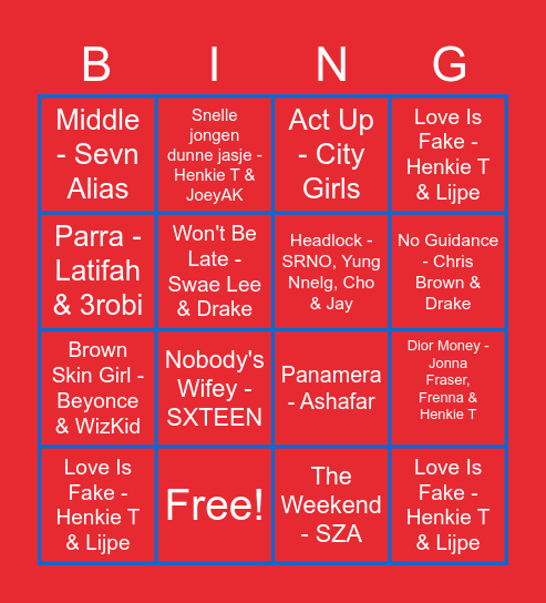 Straatteam BINGO Card