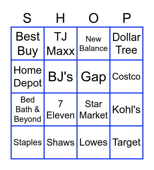 Restaurant Logo Bingo Card