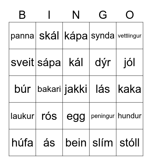 BINGÓ - RÍM Bingo Card