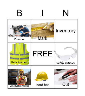 Building Trades and Materials Handling BINGO Card