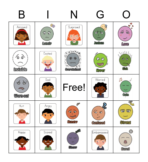 Emotions Bingo Card