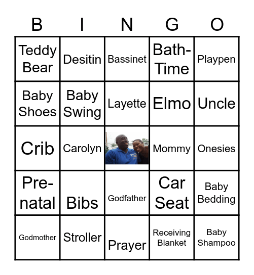 Weekes' Baby Shower Bingo Card