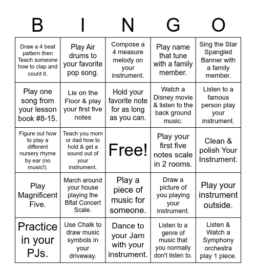 Three Day Weekend Bingo Card