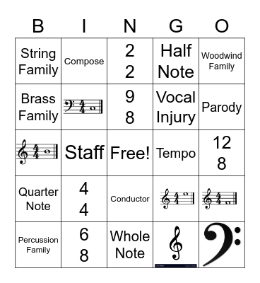 Music Bingo Card