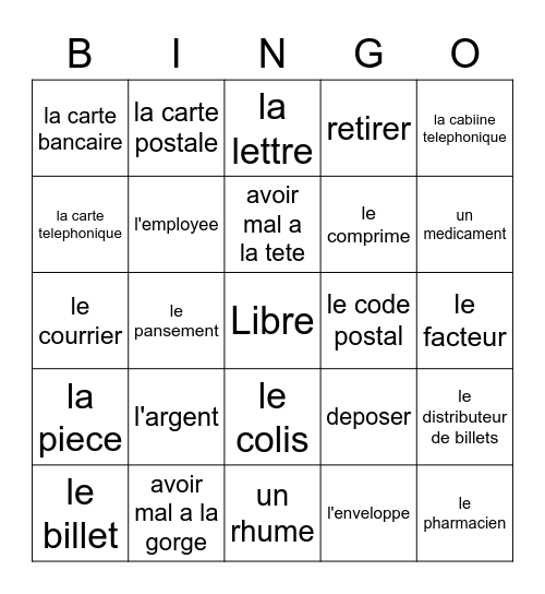 9-2 vocabulary Bingo Card