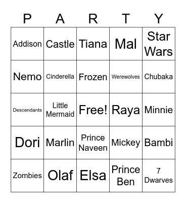 Trinitys Bday BINGO Card