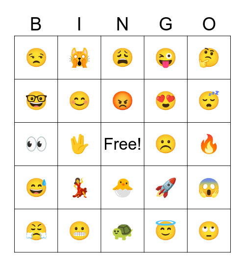 Emoji Bingo Card