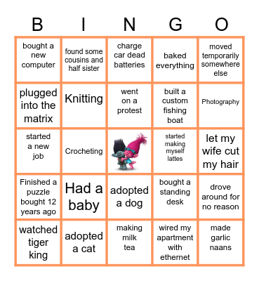 Rigging WFH One Year Bingo Card