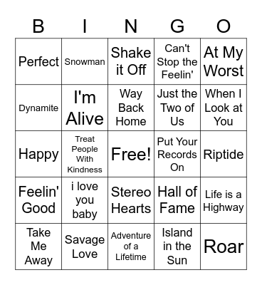 Tik Tok BINGO Card