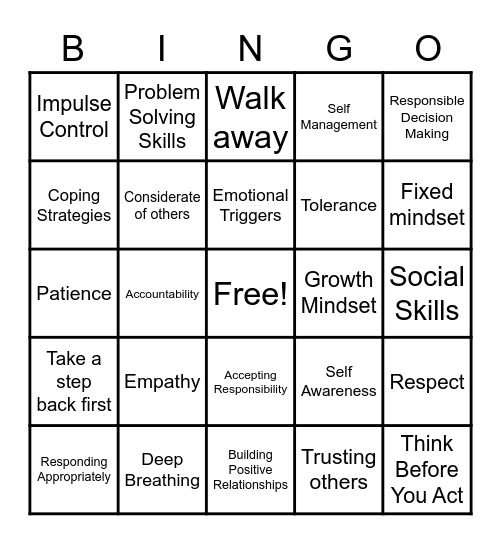 Review Bingo Card