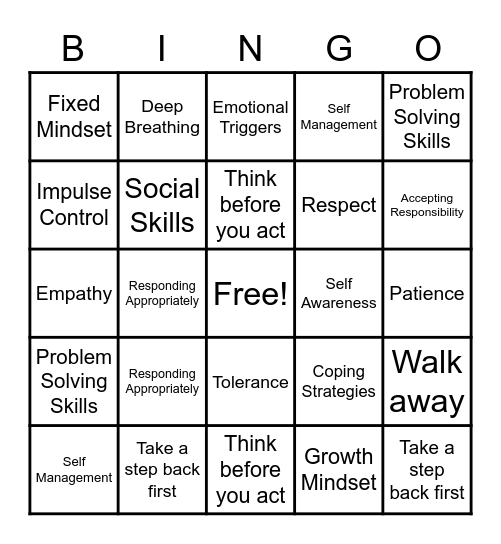 Review Bingo Card