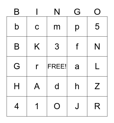 Valentine's Day Bingo Card