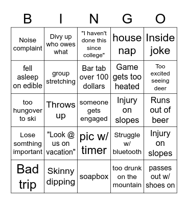 Whitefish Bingo Card
