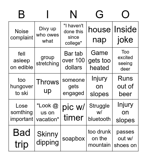 Whitefish Bingo Card