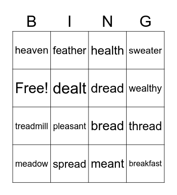 EA (bread) Bingo Card