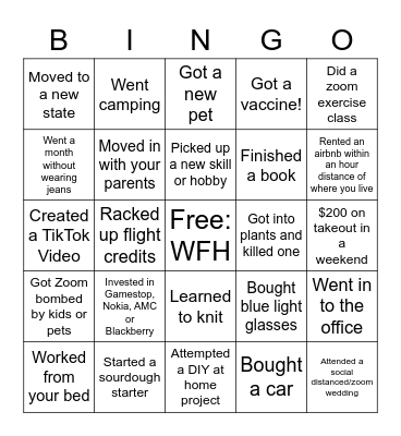 Outcast West Quarantine-aversary Bingo Card
