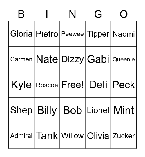 lilsimsie pietro hunt Bingo Card