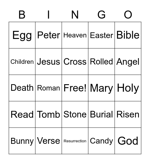 Cross Connection Easter Bingo Card