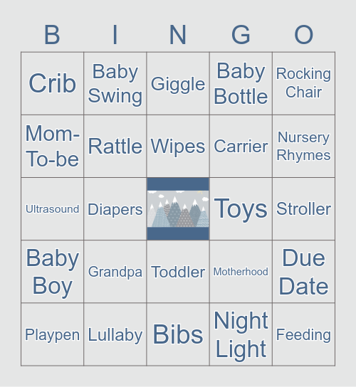 Rachel's Virtual Baby Shower! Bingo Card