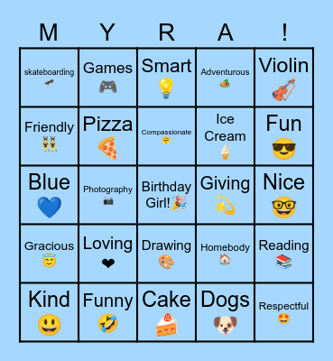 Emoji Bingo Card