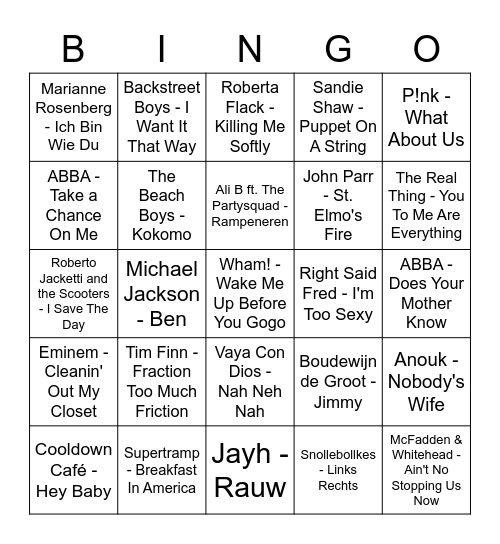 Swingo Bingo - Ronde 1 Bingo Card