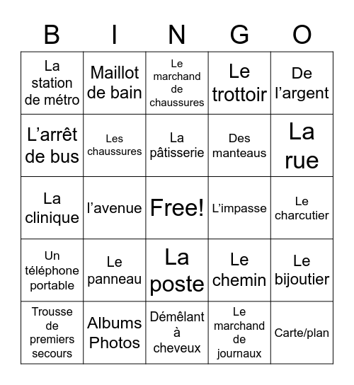 En voyage Bingo Card