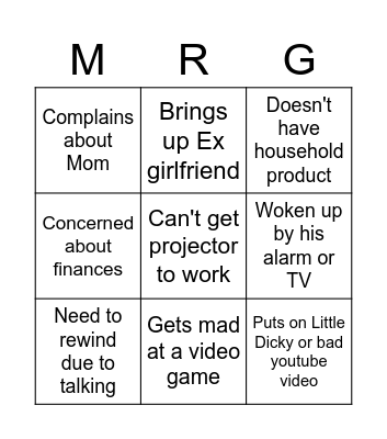 Mikes house Bingo Card