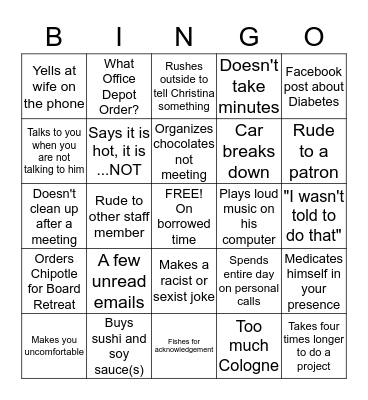 Shane Bingo- "Shingo" Bingo Card