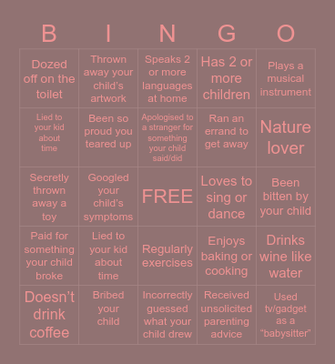 ♥️ GGI Moms ♥️ Bingo Card