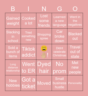 What happened during Covid (lily edition) Bingo Card