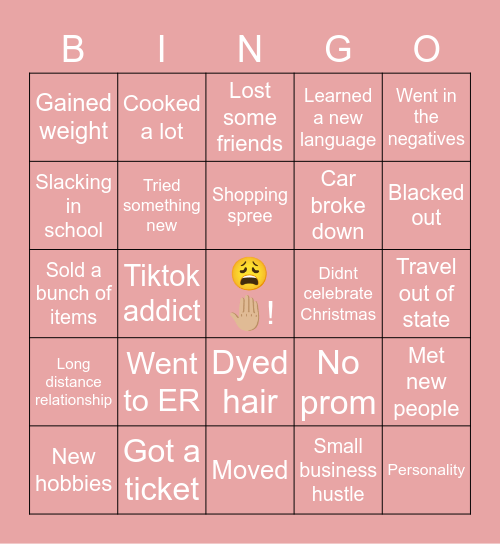 What happened during Covid (lily edition) Bingo Card