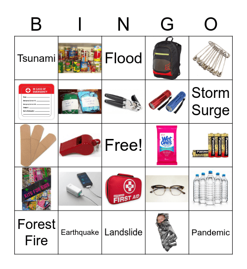 Emergency Preparedness BC Bingo Card