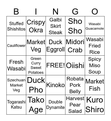 Virago Bingo! Bingo Card