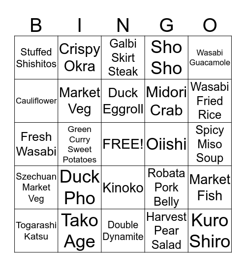 Virago Bingo! Bingo Card