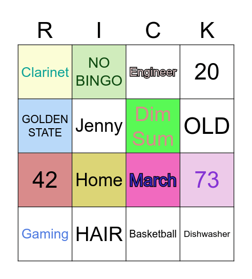 BIRTHDAY BINGO Card